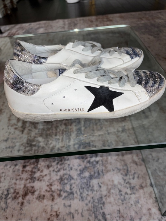 Golden Goose Shoes - Golden Goose White Superstar Sneakers with Black Star 38